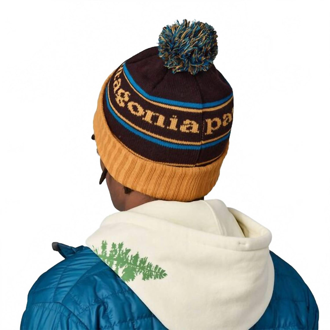 men powder town beanie in park stripe: dried mango