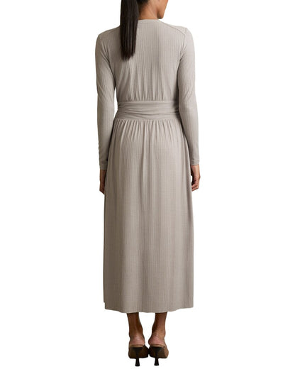 madeline wrap tie midi jersey dress