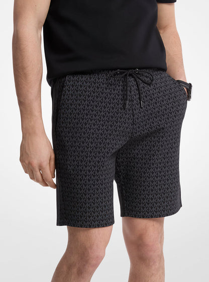 signature logo cotton blend shorts
