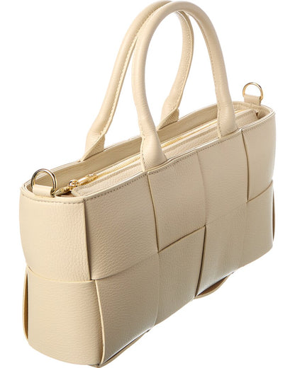 samantha hand-woven leather shoulder bag