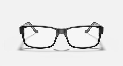 men's optics eyeglasses in polished black on transparent
