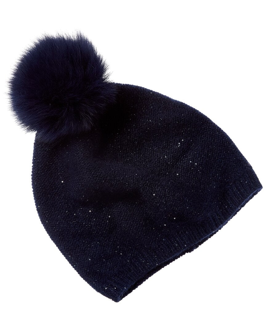 sofiacashmere lurex lattice stitch cashmere hat