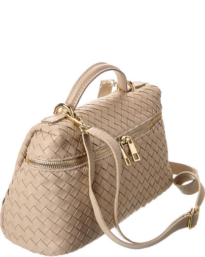 quinn hand-woven leather crossbody