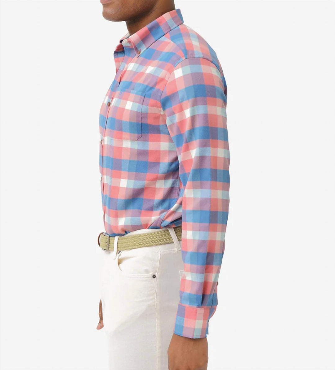 radcliffe plaid intercoastal flannel sport shirt in rouge red