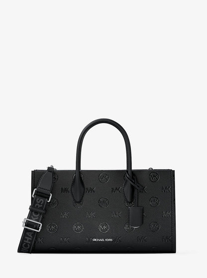 mirella medium logo debossed satchel