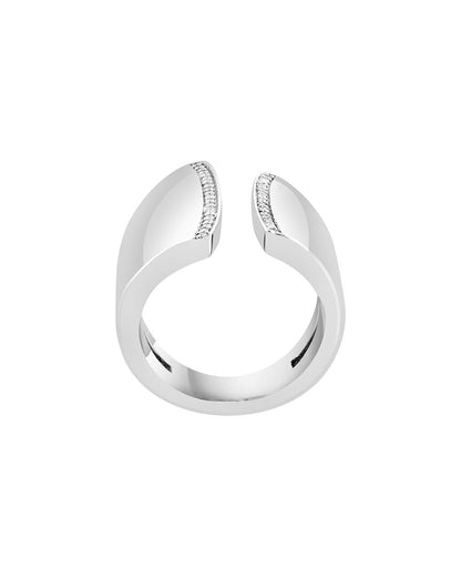 silver 0.10 ct. tw. diamond ring