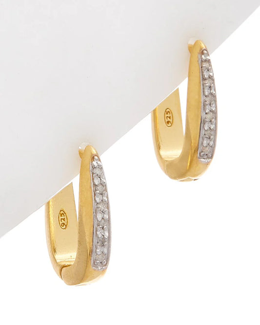 18k over silver 0.15-0.18 ct. tw. diamond earrings