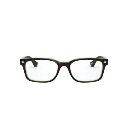 unisex rx5286 glasses in havana on green
