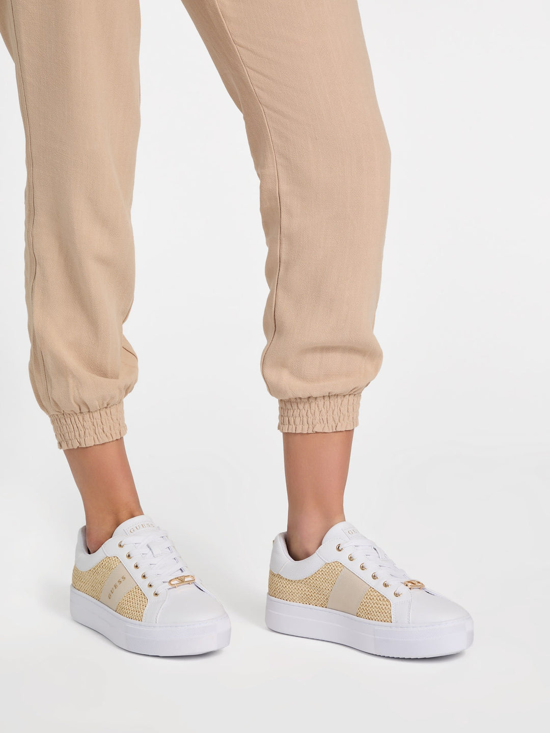 prym raffia low-top sneakers