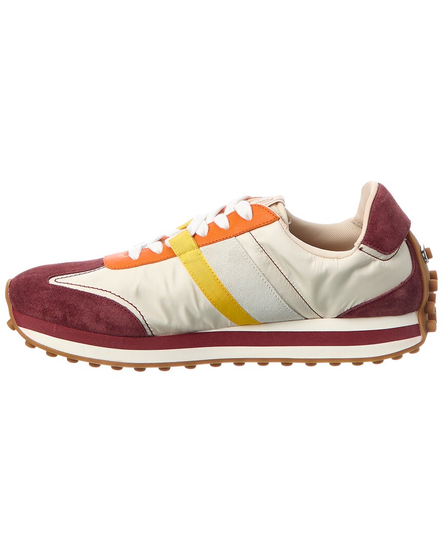 ferragamo canvas & suede sneaker