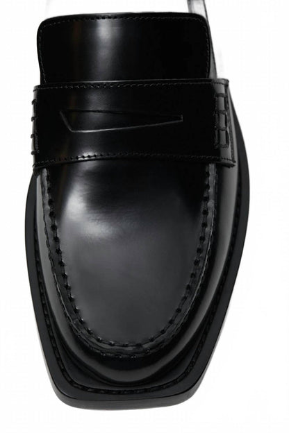 women's italian leather loafers in black