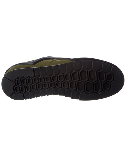 ferragamo resort canvas & suede sneaker