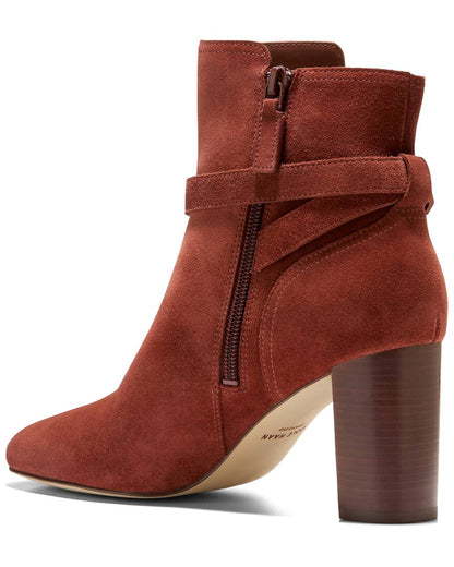 glendale buckle suede ankle boot