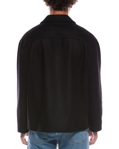 textured wool overshirt jacket