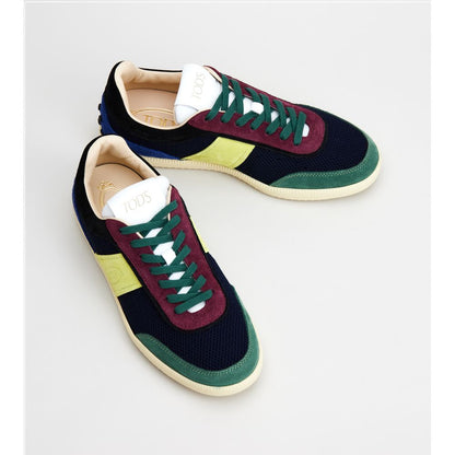 tabs sneakers in suede and technical fabric