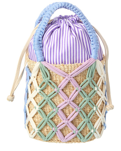 michelle straw bucket tote