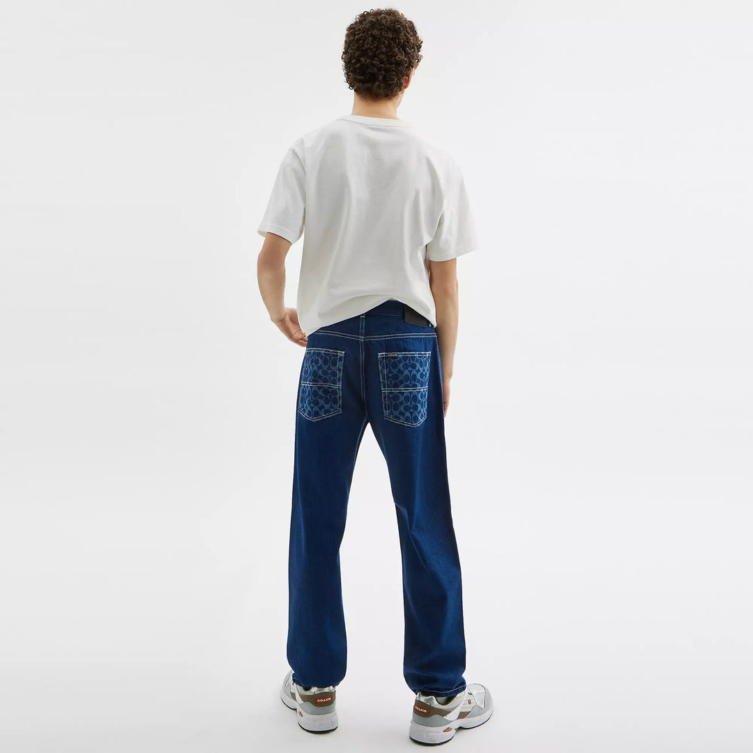 straight fit denim jeans