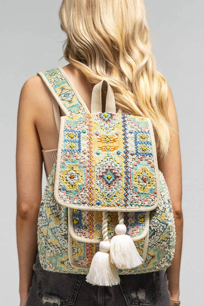 women's handmade backpack in monet
