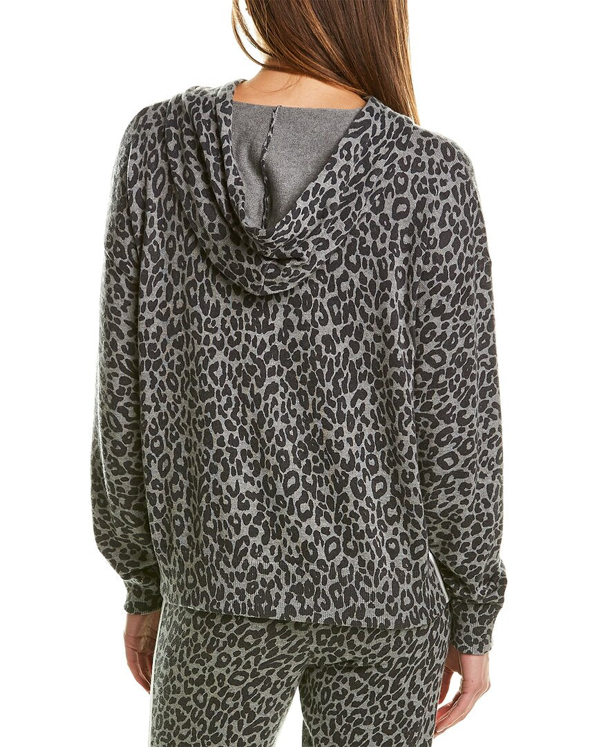berlyn cashmere-blend leopard hoodie
