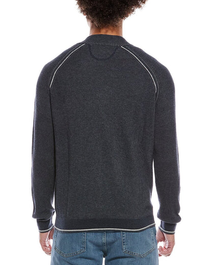 english rib 1/4-zip mock neck sweater