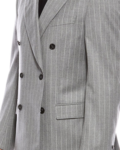 2pc wool suit with flat front pant