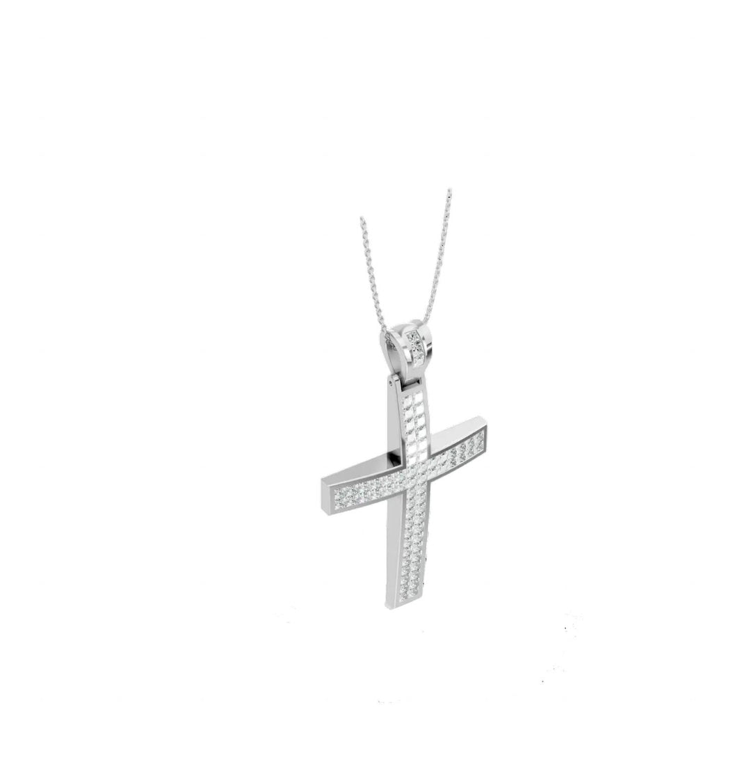 stan-p-1.14-3.11-14w natural diamond cross pendant in 14k white gold