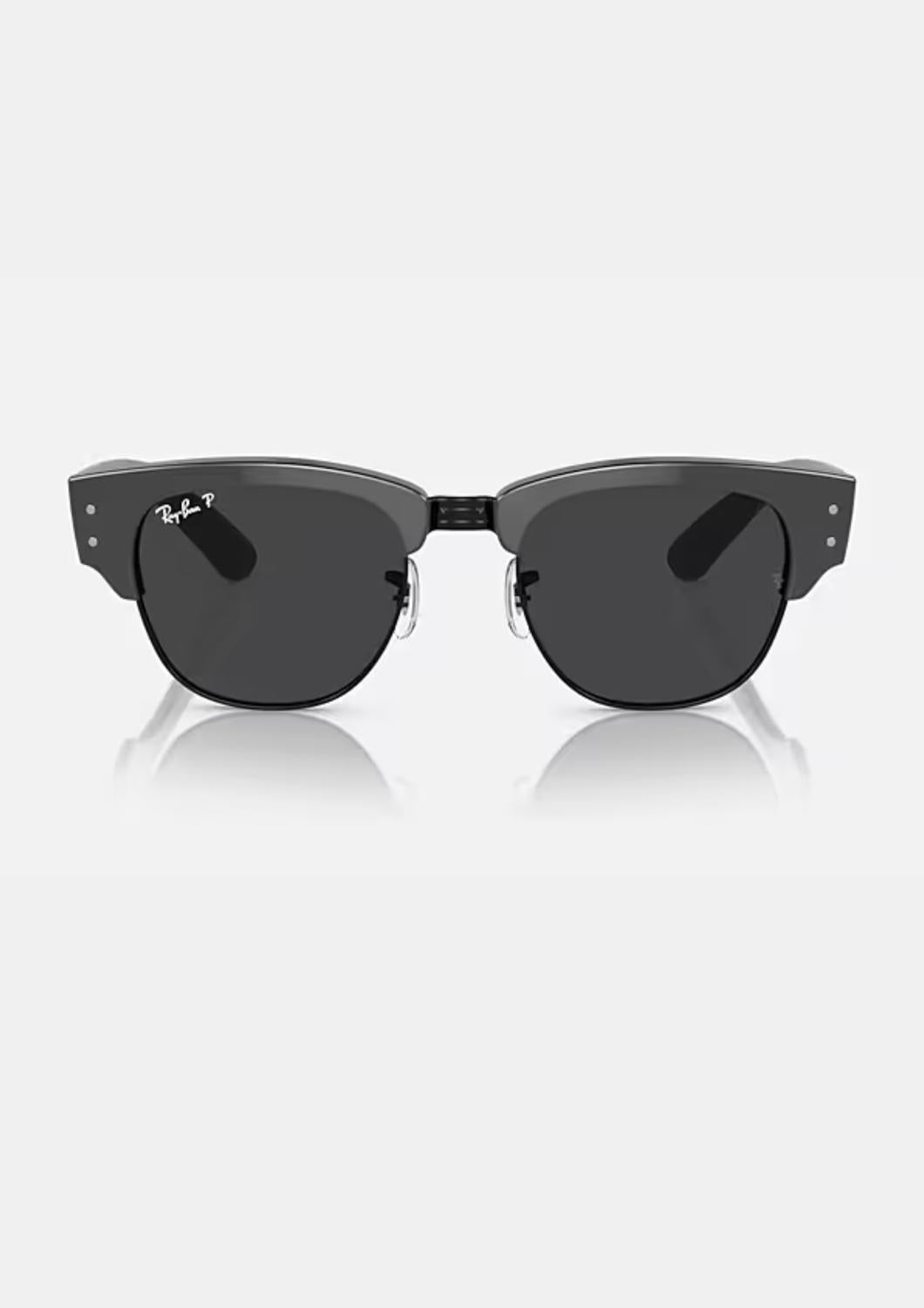 men's mega clubmaster rb0316s 136748 sunglasses in polished grey on black/black