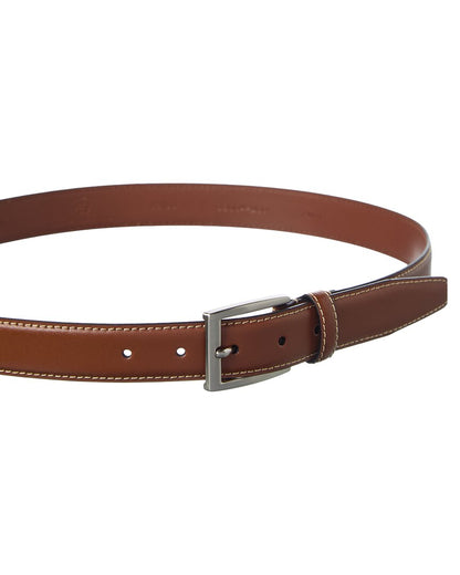 feather edge textured leather belt