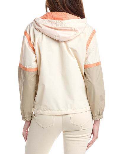 1/2-zip mechanical stretch woven ripstop top