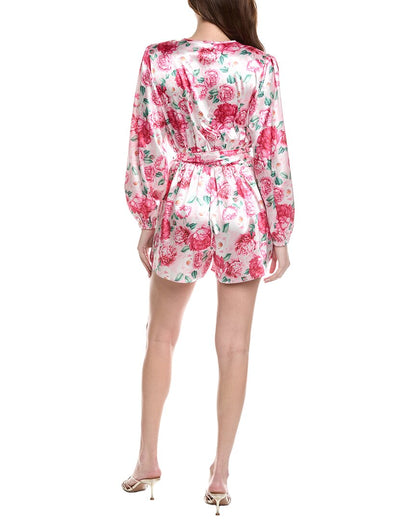belted floral romper