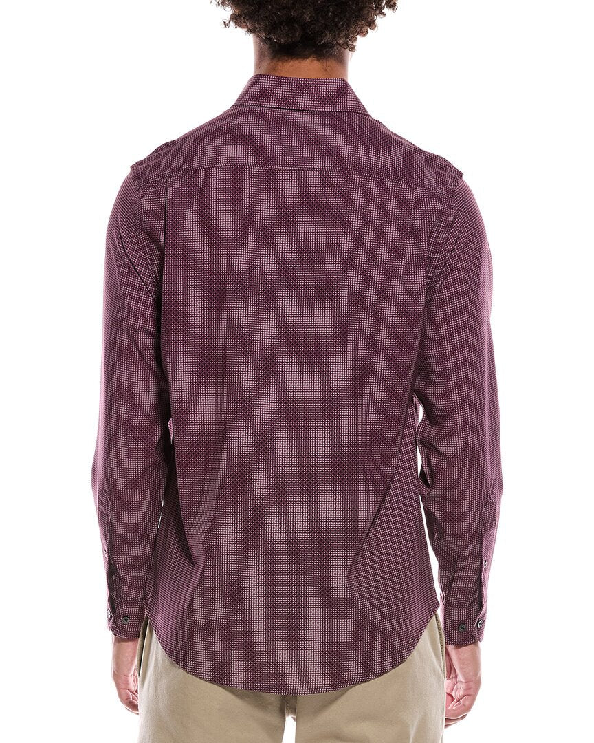 4-way geo print woven sport shirt
