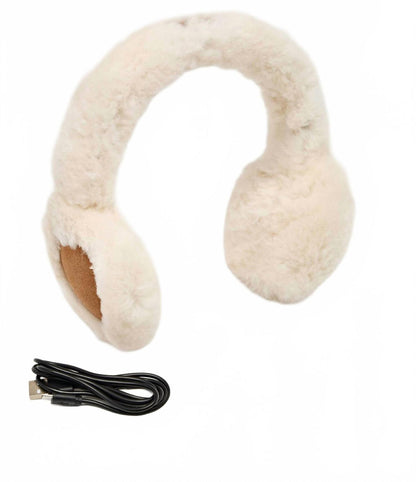 sheepskin wireless earmuffs in chestnut