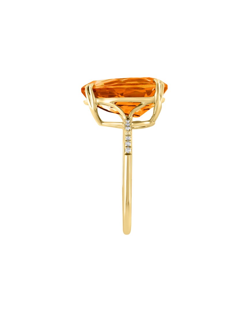 plated 5.30 ct. tw. citrine, white sapphire ring