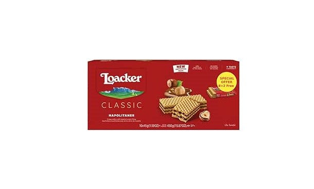 Loacker Classic Napolitaner Chocolate Wafers 45 gm x  10 pcs