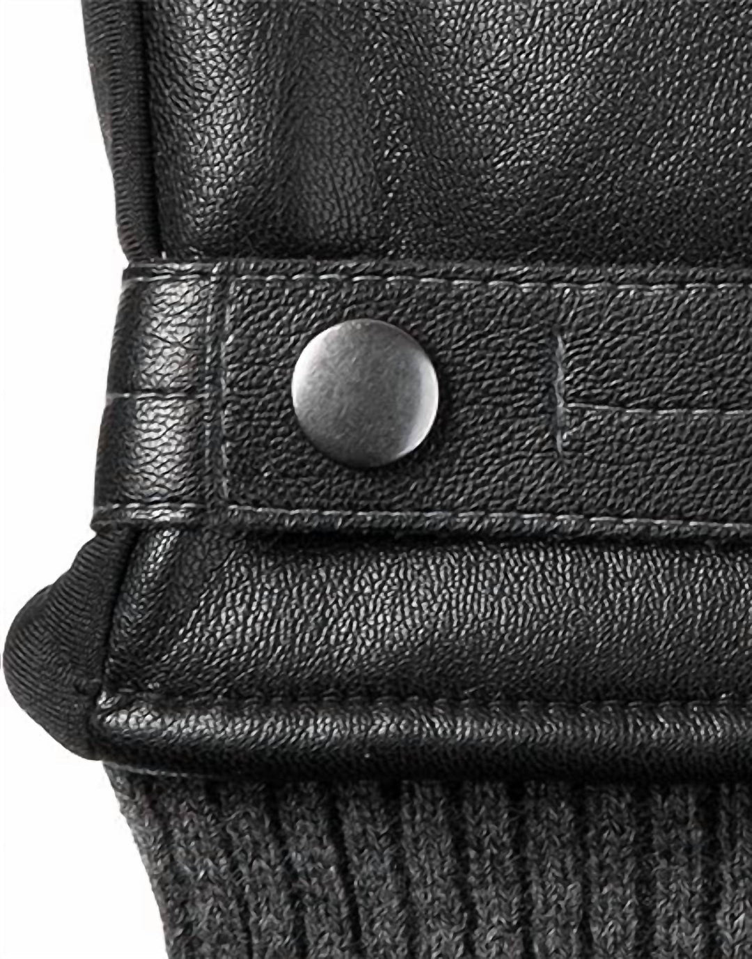 men's faux leather sleek heat winter gloves in black
