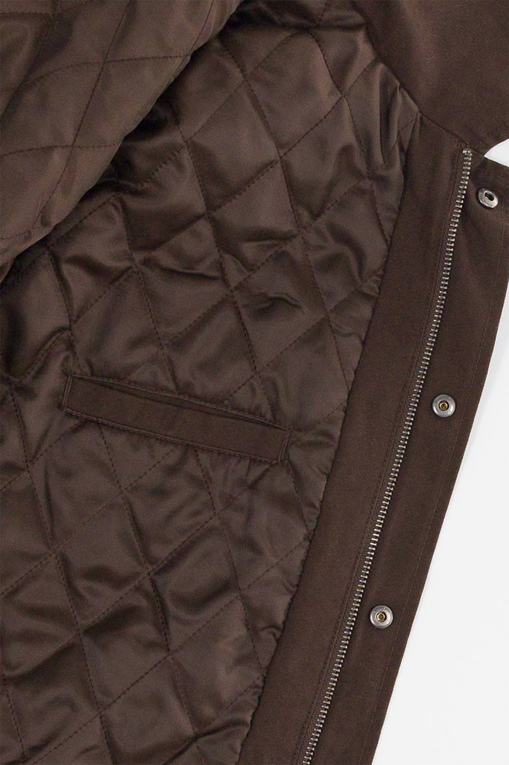 quilted deck jacket in dark roast