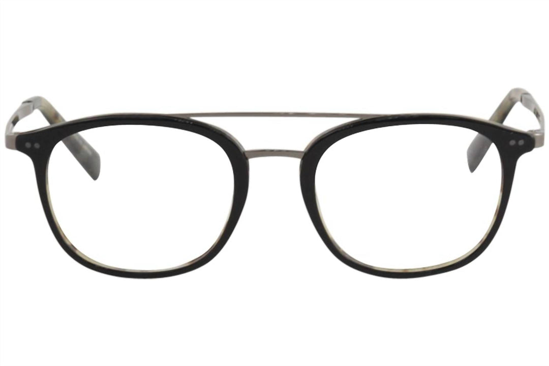 men's v378 round eyeglasses in black tortoise