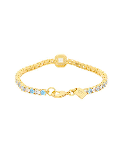 18k plated cz statement necklace