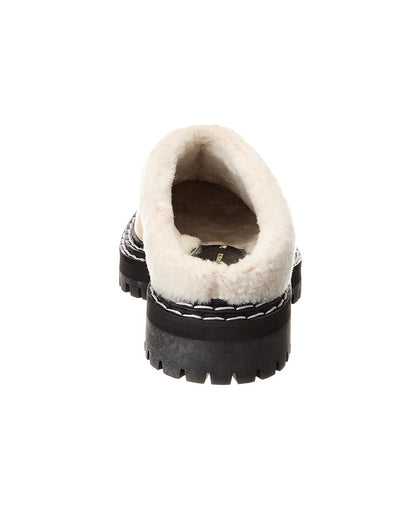 leather & shearling mule