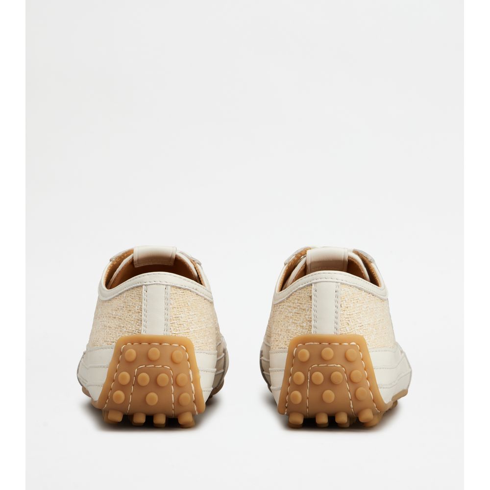 sneakers in fabric and leather