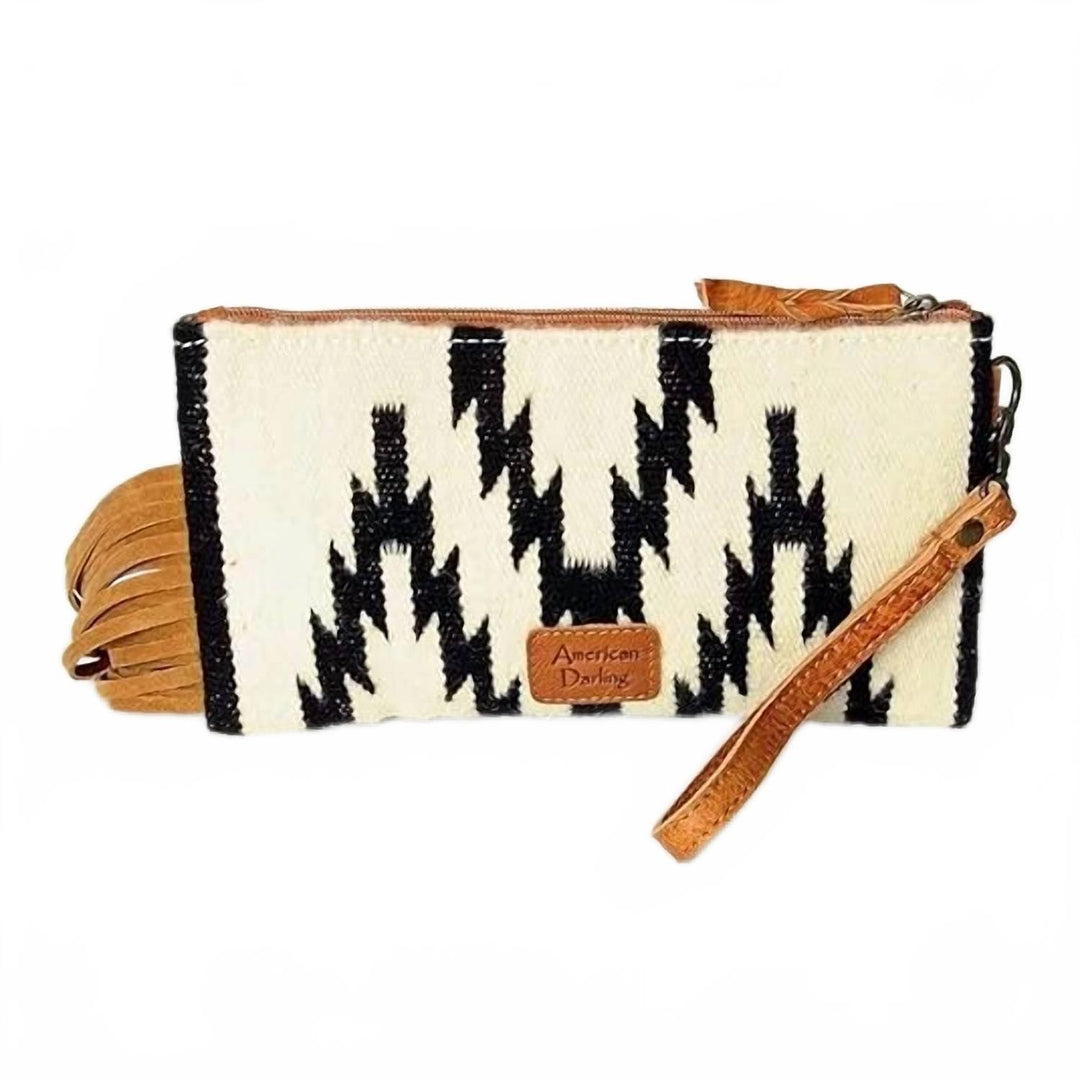 women's leather wristlet in multi
