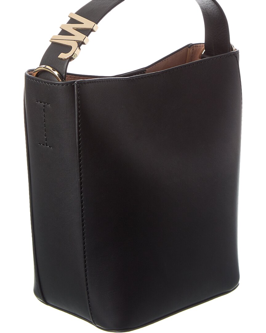 paige leather bucket bag, black