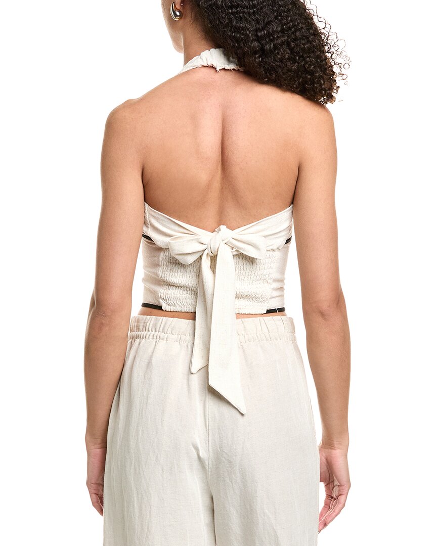 halter linen-blend top
