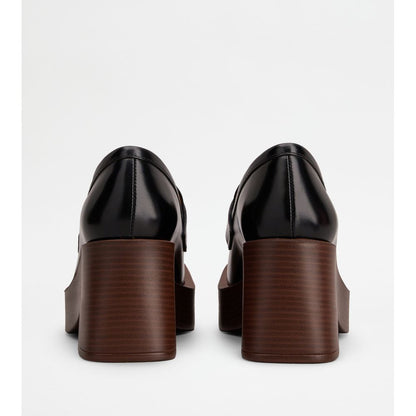 platform loafers in leather