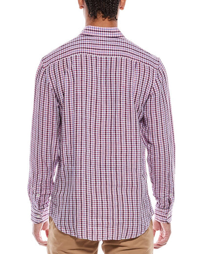morgan check linen shirt