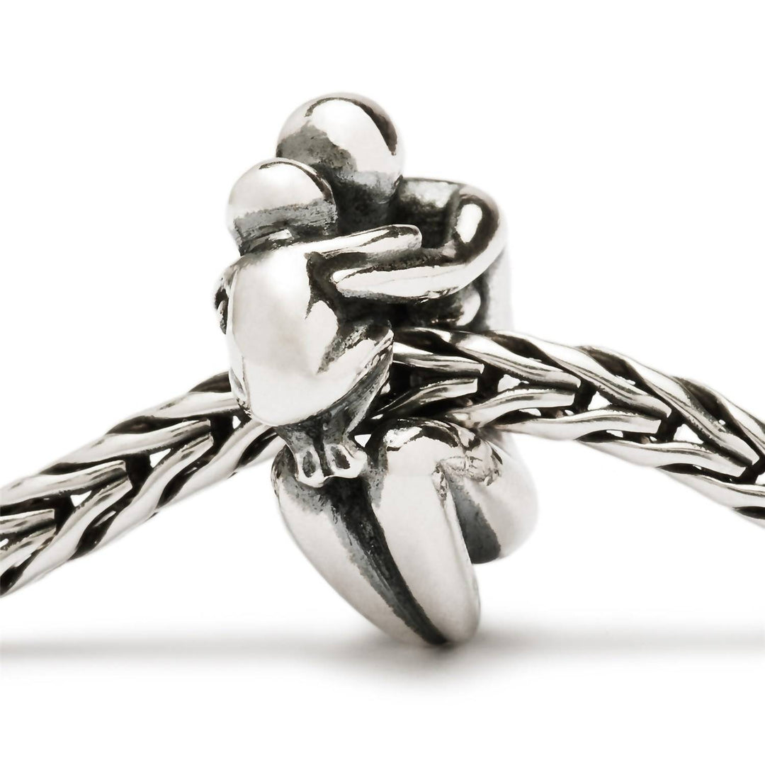 women's maternity bead charm in silver