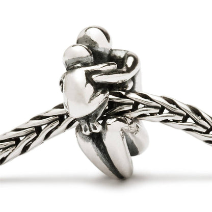 women's maternity bead charm in silver