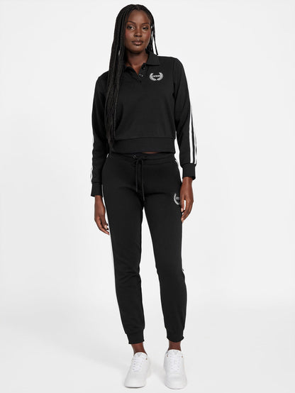 missy active terry polo sweater