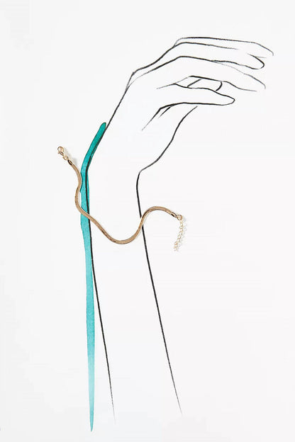 women's mini snake bracelet in gold