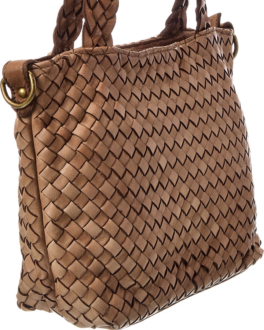 marie hand woven leather tote